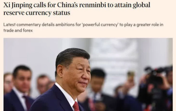 ​Си Цзиньпин поручил сделать юань глобальной резервной валютой